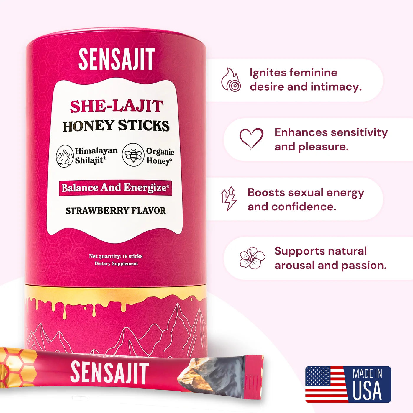 SENSAJIT™ Pure Shilajit Honey Sticks - Now 6-in-1 Support